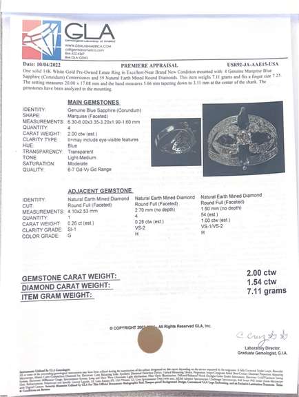 Ravishing Diamond and Sapphire Ring in 14K White Gold