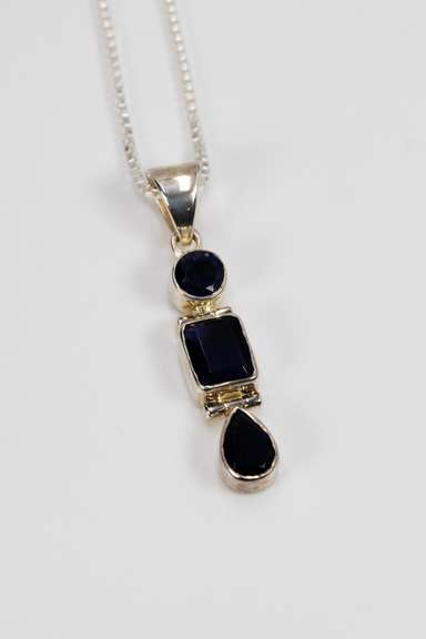 Sterling Silver Iolite Pendant