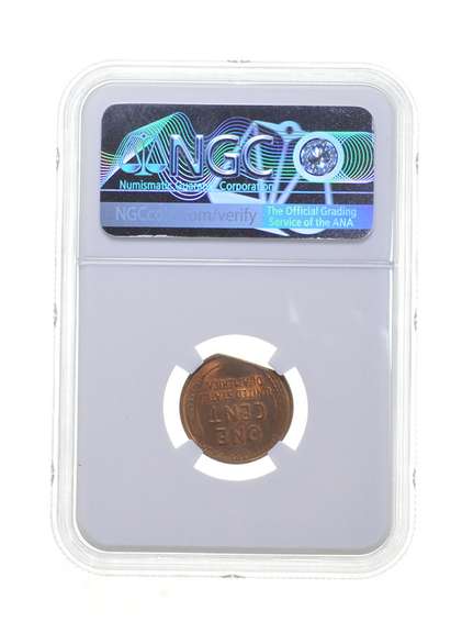 MS63 RB ERROR 1944 Lincoln Wheat Cent 10% Straight Clip (2.8g) NGC