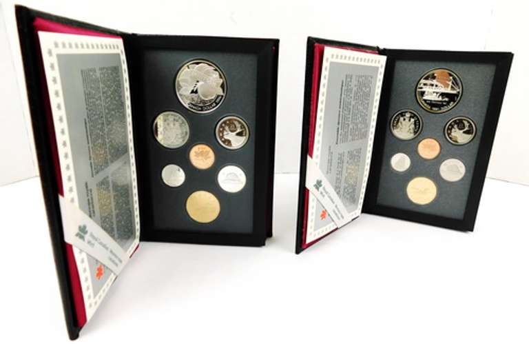 2 Canadian Proof Coin Sets w/Silver Coins