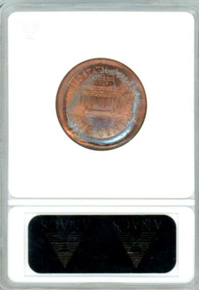 No Date Lincoln Memorial Error Cent in ANACS MS65RED