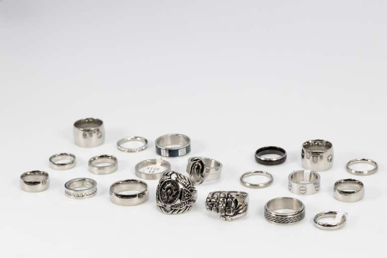 Stainless Steel Curated Ring Set Lot of 20 Rings