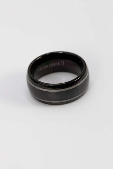 8mm Tungsten Carbide Two Gray Line Wedding Band Comfort Fit Ring Size 5