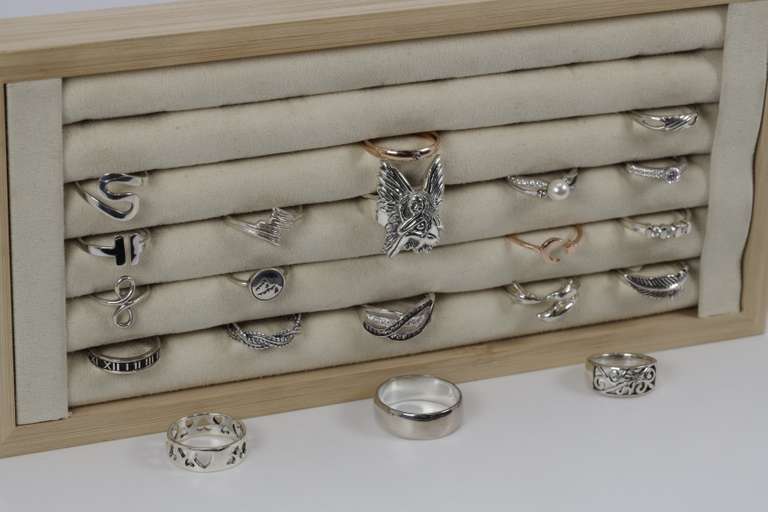 Sterling Silver Curated Ring Assortment Various Sizes & Styles (20 Ring Lot)
