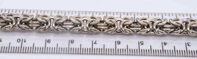 Vintage Italian 925 Sterling Silver Byzantine Necklace