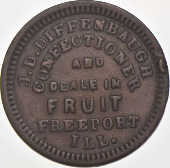 1863 J. D. Diffenbaugh Civil War Token IL 320C