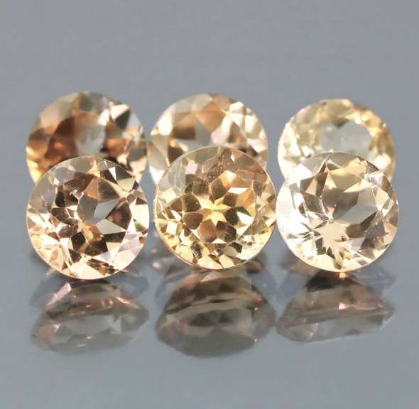 Matched! 6 piece 14.53ct full fire Imperial Topaz set