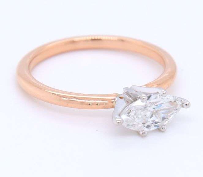 Sparkling Rose Gold Marquise Lab Grown Diamond Ring