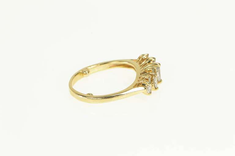 14K Yellow Gold Baguette & Marquise Diamond Statement Ring