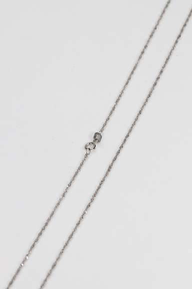 14k White Gold Solid Singapore Chain Rope Twisted Curb Link 1.4mm Necklace 22"