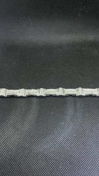 STUNNING 14K WHITE GOLD MENS DIAMOND BRACELET WITH UNIQUE LINK DESIGN