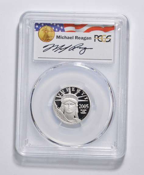 PR69DCAM 2005-W $25 Statue Of Liberty 1/4 Oz Platinum Reagan PCGS