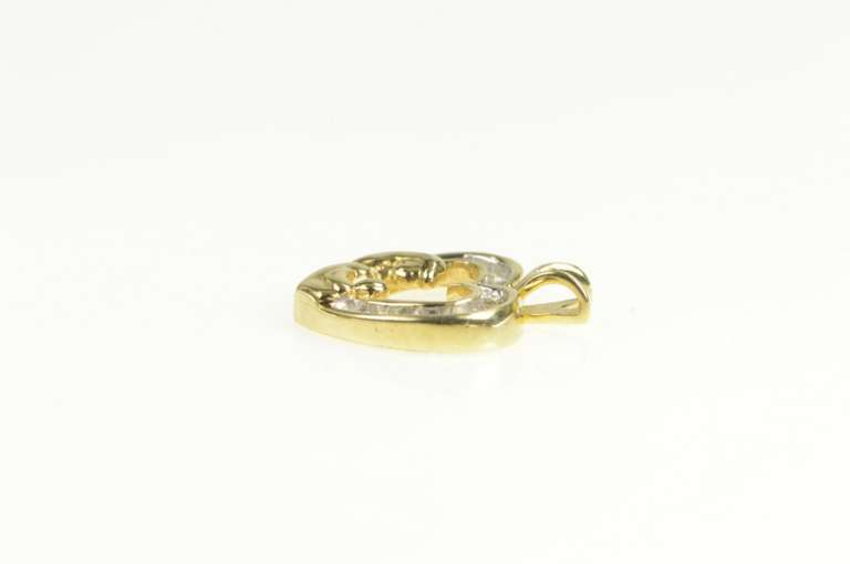 10K Yellow Gold Mother Child Diamond Heart Love Symbol Pendant