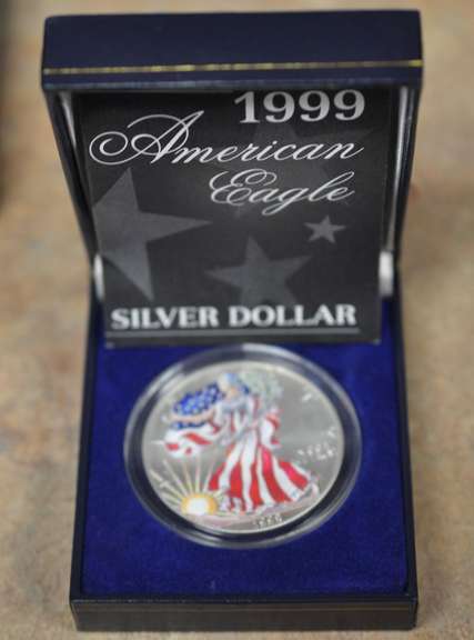 1999 Colorized American Silver Eagle In Display Box