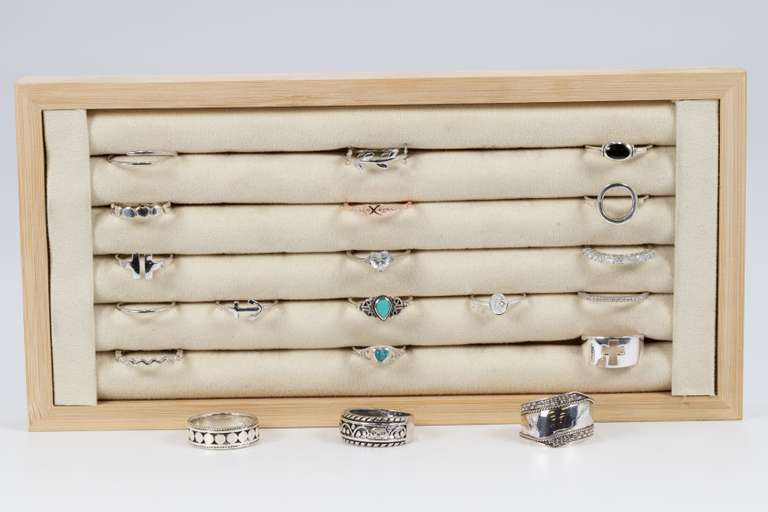 .925 Sterling Silver Curated Ring Set Lot of 20 Rings