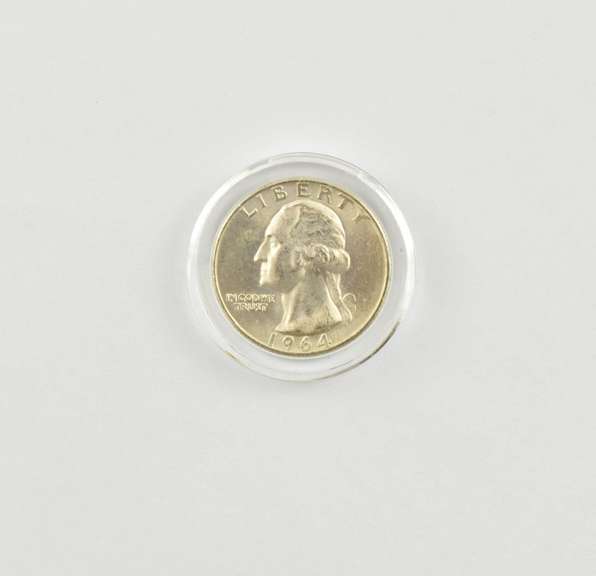 1964-D Washington Quarter Orig. Binion Silver Hoard Sampler 49/400 COA