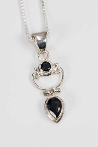 Sterling Silver Black Onyx Gemstone Pendant