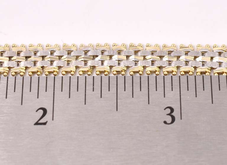 Wonderful Weave Style Fancy Link Bracelet in 14K Two-Tone Gold