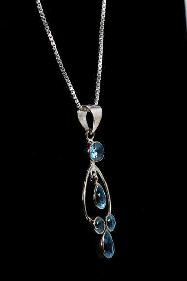 Sterling Silver Blue Topaz Pendant
