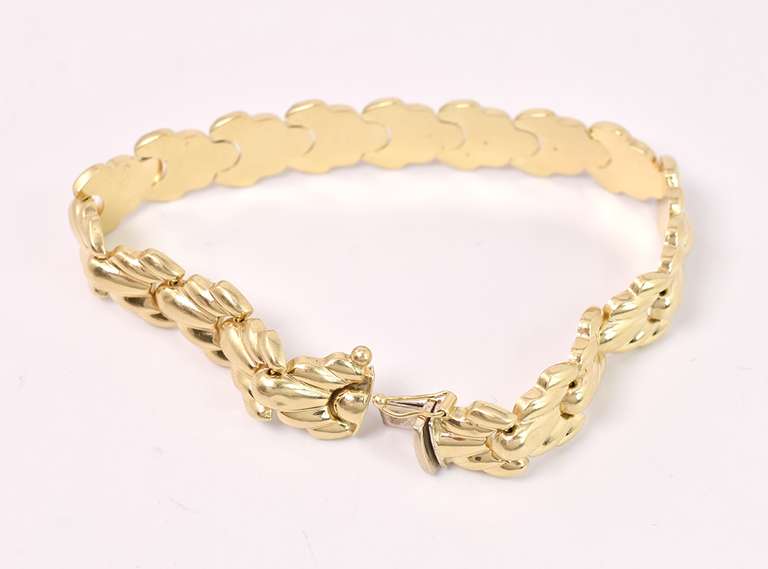 Lavish Fancy Link Bracelet in 14K Yellow Gold