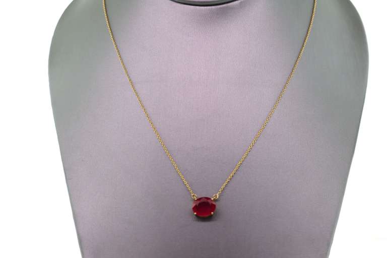 14kt Yellow Gold & Ruby Pendant Necklace
