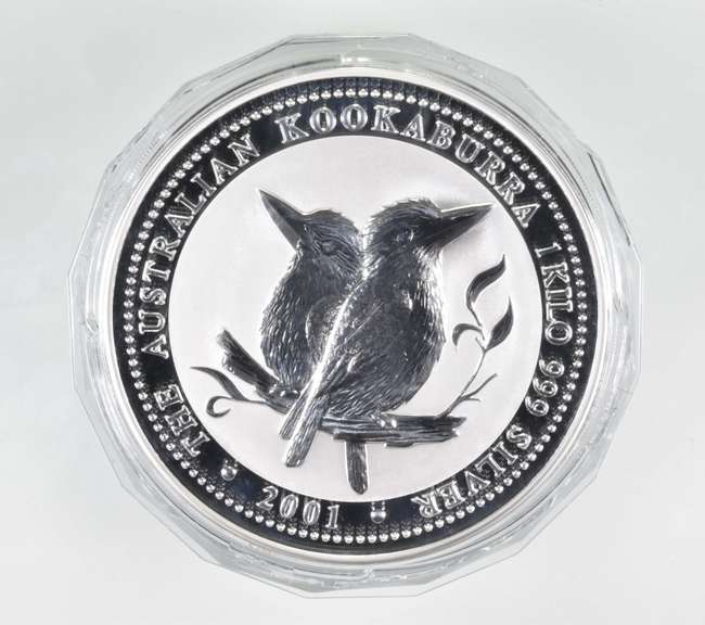 2001 Australia 30 Dollars - Kookaburra - 1 Kilo .999 Fine Silver