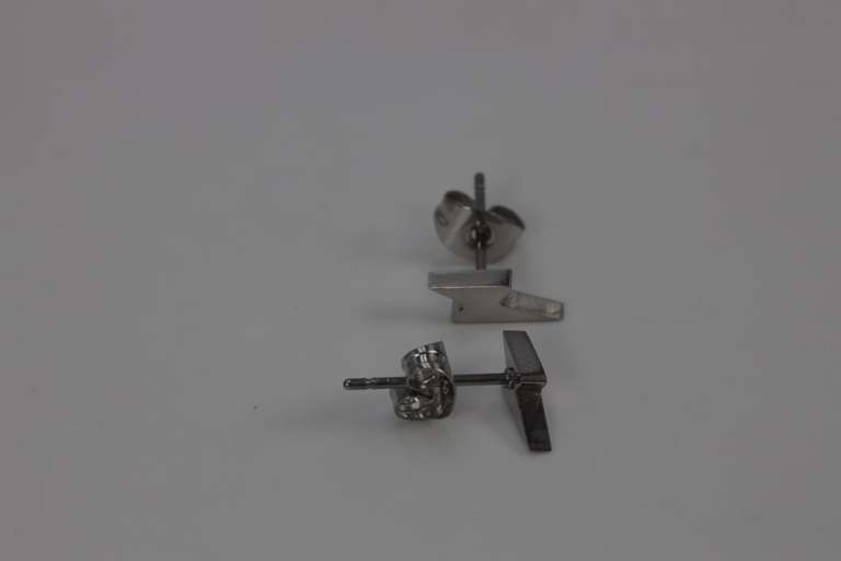 14 Pairs of Stainless Steel Lightning Bolt Earrings