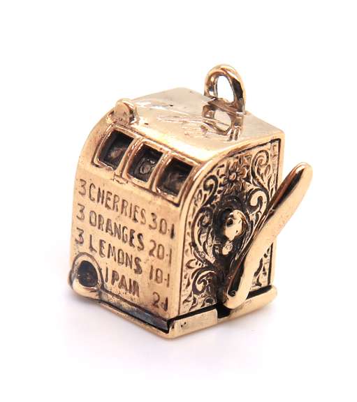 Cute Yellow Gold Casino Charm