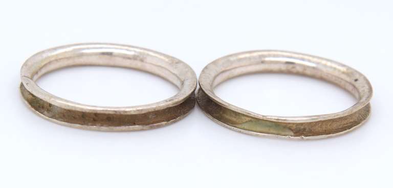 Lot of 2 Vintage 925 Sterling Silver Bands