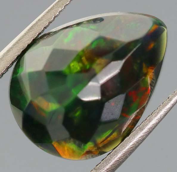 Fully faceted 2.24ct pear cut Black Opal