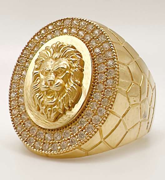 Men's 14kt Solid Yellow Gold & CZ Ring