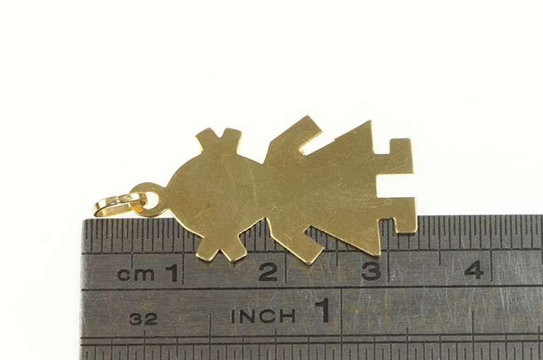 14K Yellow Gold Geometric Girl Cut Out Child Mothers Day Charm/Pendant
