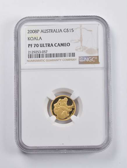 PF70 UCAM 2008-P Australia $15 Gold Koala 1/10 Oz. .999 Fine Gold NGC
