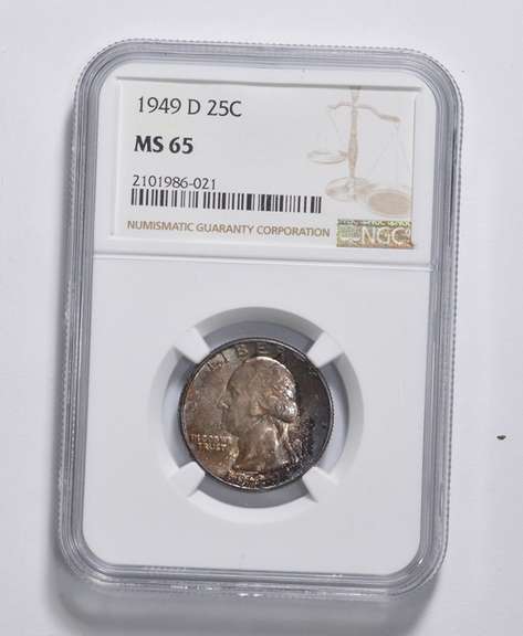 MS65 1949-D Washington Quarter - Graded NGC