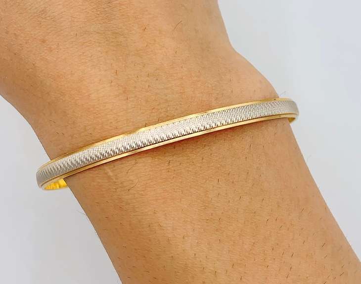 21kt Solid Yellow & White Gold Bangle Bracelet