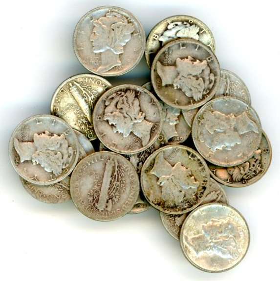 20 Silver Mercury Dimes