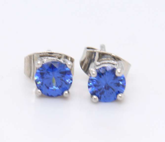 925 Sterling Silver Gemstone Ring and Stud Earrings