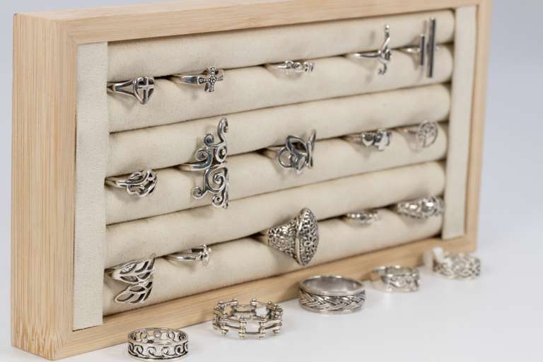 .925 Sterling Silver Curated 20 Ring Lot Various Sizes & Styles