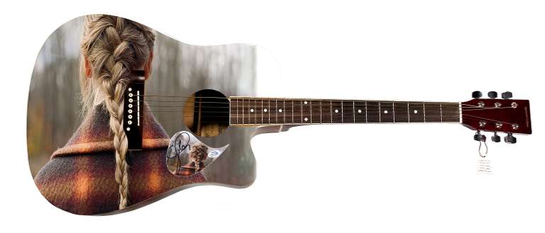 Taylor Swift Evermore Autographed Signed Custom Photo Graphics Guitar ACOA
