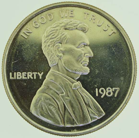 1987 Abraham Lincoln Penny Design 1 oz .999 Fine Silver Round Silver Bar