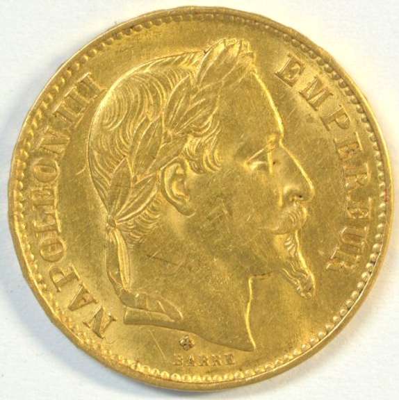 Lovely BU 1869-BB France Napoleon III 20 Francs Gold Piece