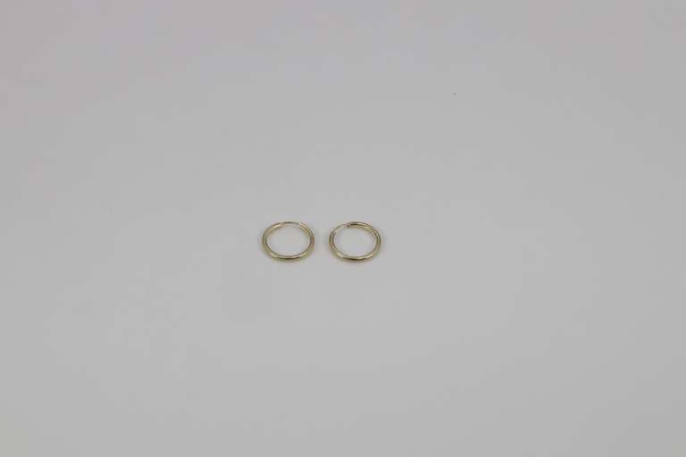 10k Yellow Gold Endless Hoop Earrings Lot of 5 Pairs 12.5mm