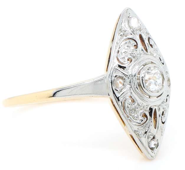 Vintage 0.15ctw European and Rose Cut Diamond Ring