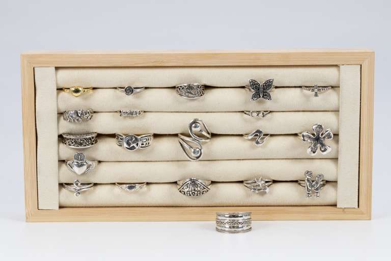 .925 Sterling Silver Curated 20 Ring Lot Various Sizes & Styles