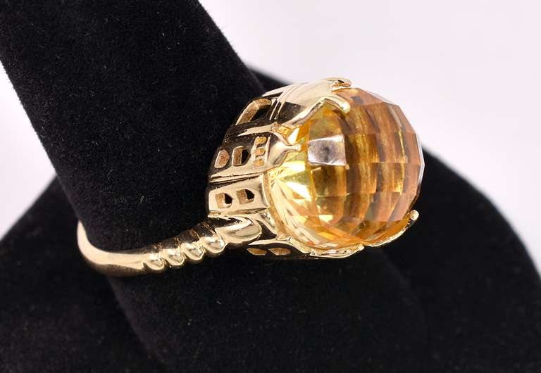 Captivating Large Citrine Ring in Yellow Gold