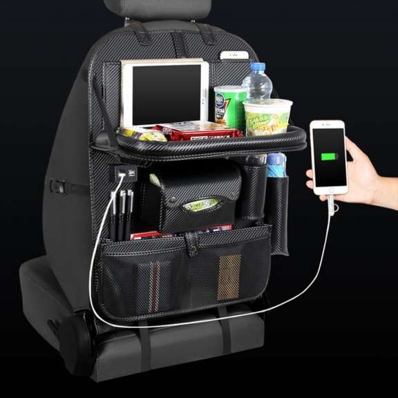 4 USB Charger Phone Pad Chair Storage Car Back Seat