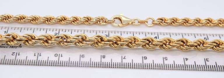 Vintage 925 Sterling Silver Rope Chain Necklace