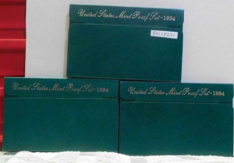 3 Sets:  1994 PRF Sets, the US Mint is now charging $32. ea for current non-Silver PRF Sets