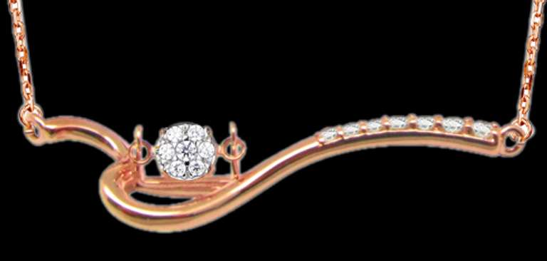 Heart beat Gold and diamond Dancing pendant