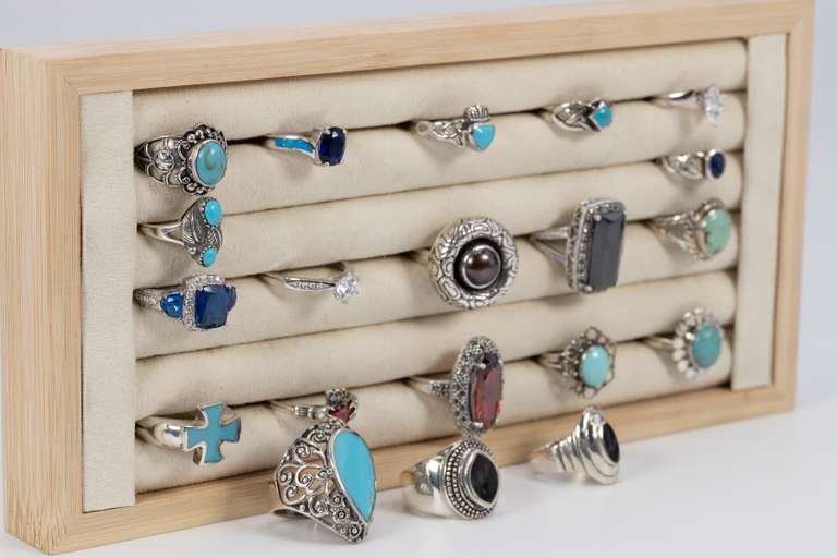 .925 Sterling Silver Curated 20 Ring Lot Various Sizes & Styles